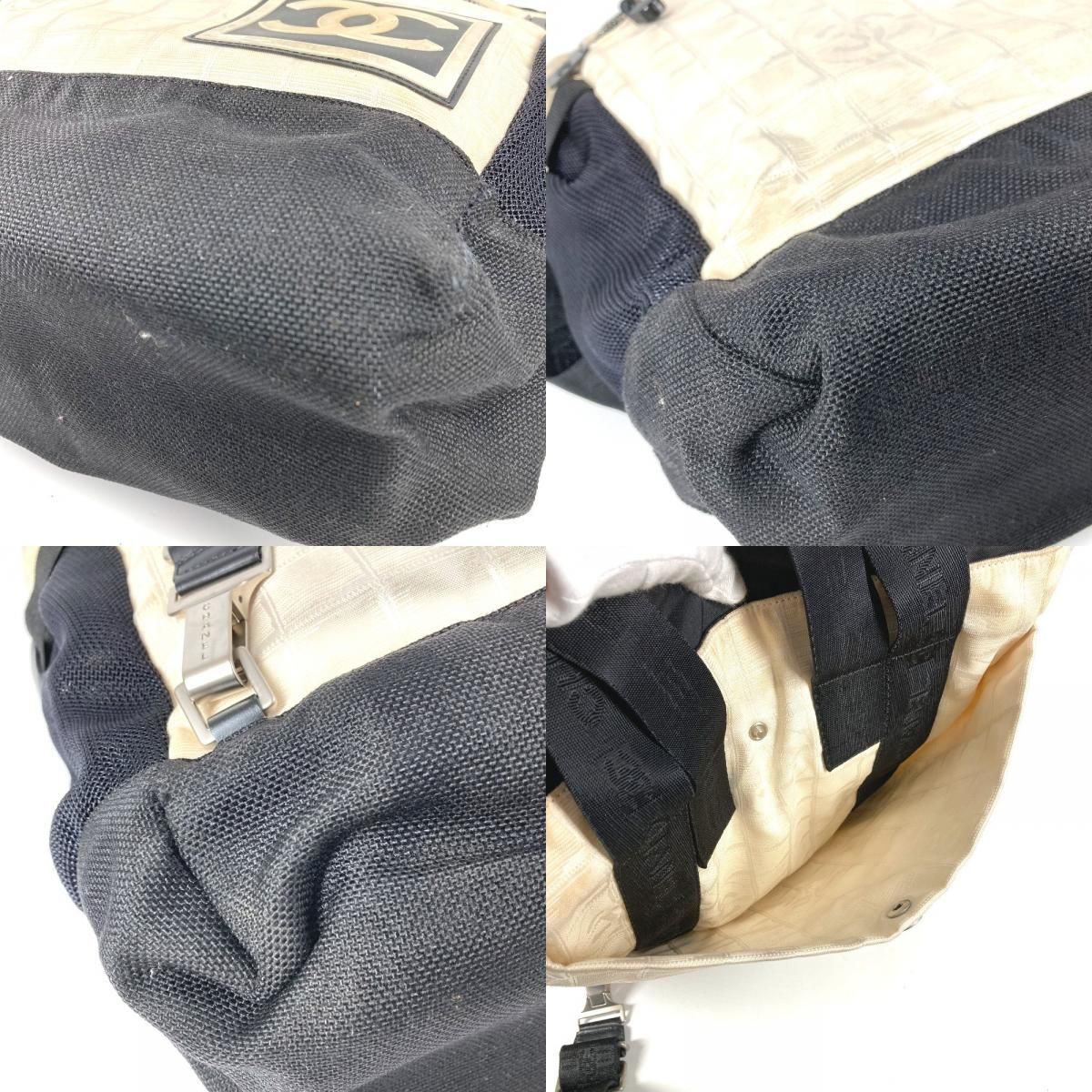 Chanel Backpack CC Logo Bicolor Nylon Black — view 8