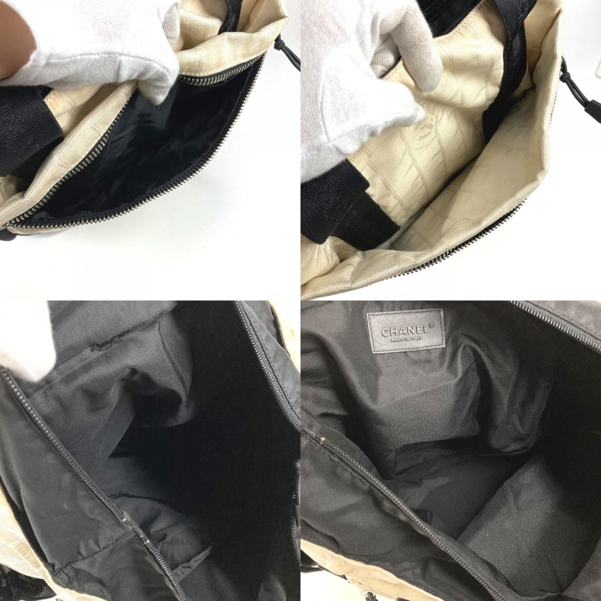 Chanel Backpack CC Logo Bicolor Nylon Black — view 9