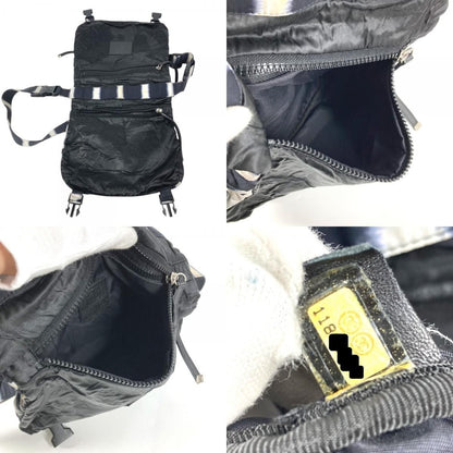 Chanel Shoulder Bag CC Logo Bicolor Nylon Black — view 8