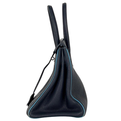 Hermes Birkin 30 Verso Handbag Togo Blue Indigo Jean — view 2