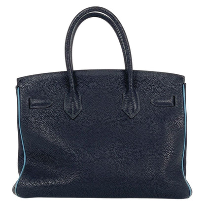 Hermes Birkin 30 Verso Handbag Togo Blue Indigo Jean — view 3