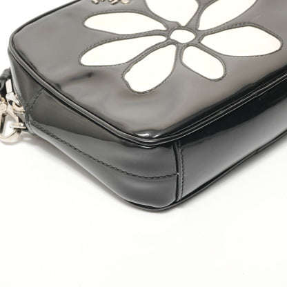 Prada Shoulder Bag Flower Motif Patent Leather — view 5