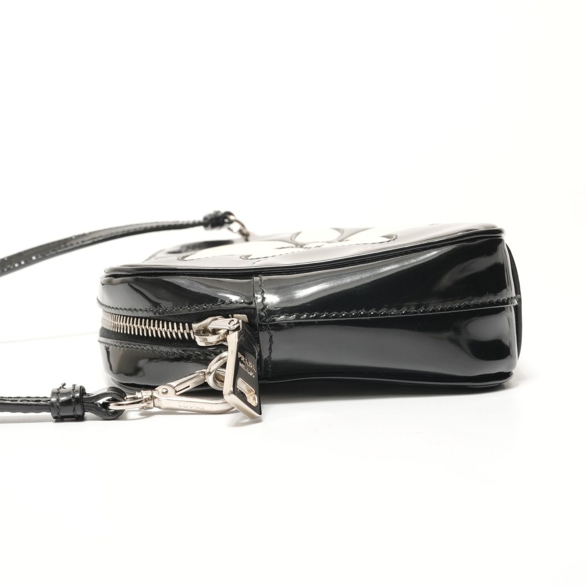 Prada Shoulder Bag Flower Motif Patent Leather — view 3