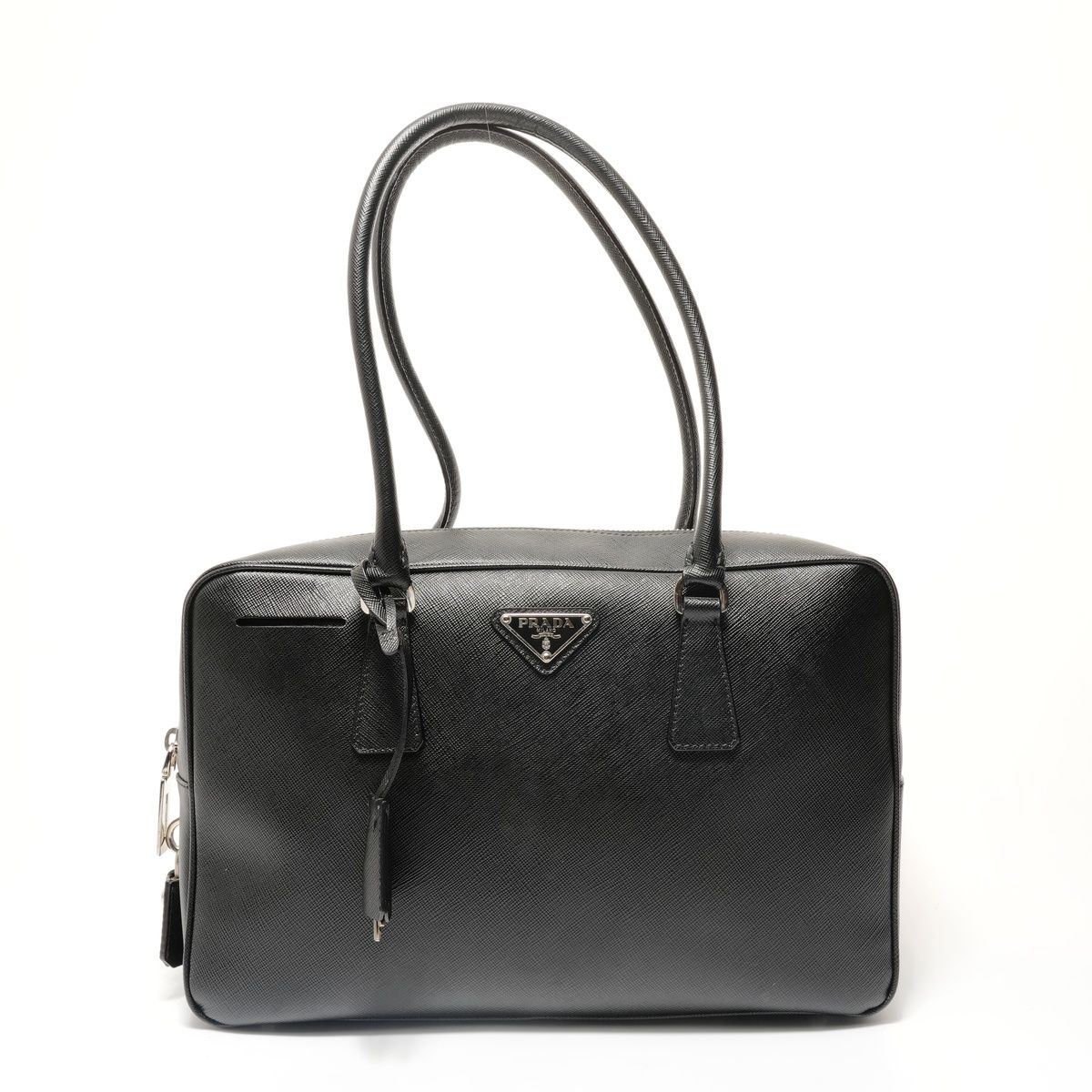 Prada Shoulder Bag Tessuto Gaffre Saffiano Leather