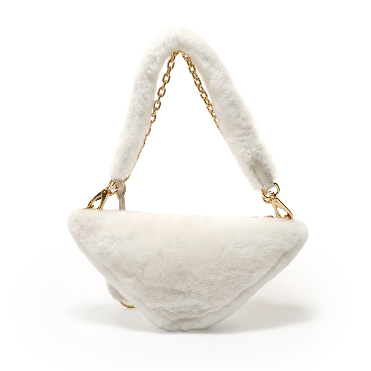 Prada Shoulder Bag Triangle Logo Wool Shearling 3way — view 2