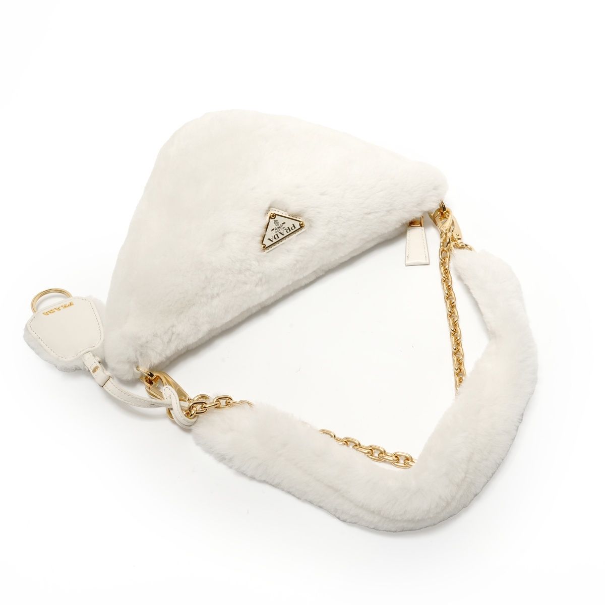 Prada Shoulder Bag Triangle Logo Wool Shearling 3way — view 8