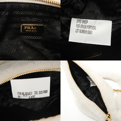Prada Shoulder Bag Triangle Logo Wool Shearling 3way — view 9