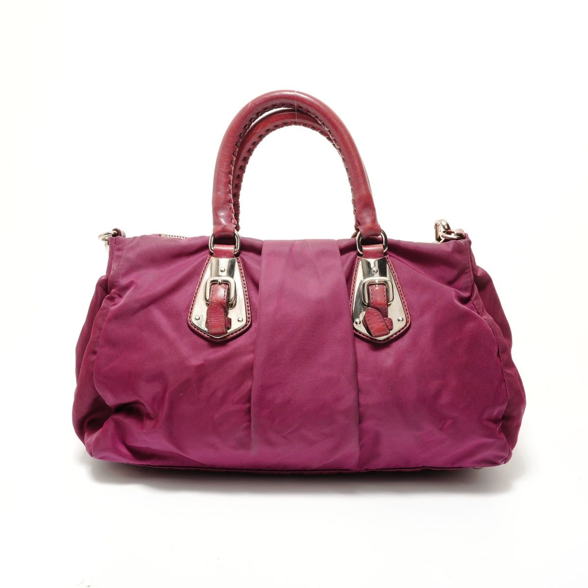 Prada Handbag Logo Nylon 2-Way Burgundy — view 2