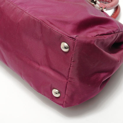 Prada Handbag Logo Nylon 2-Way Burgundy — view 6