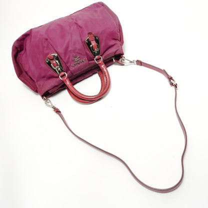 Prada Handbag Logo Nylon 2-Way Burgundy — view 8