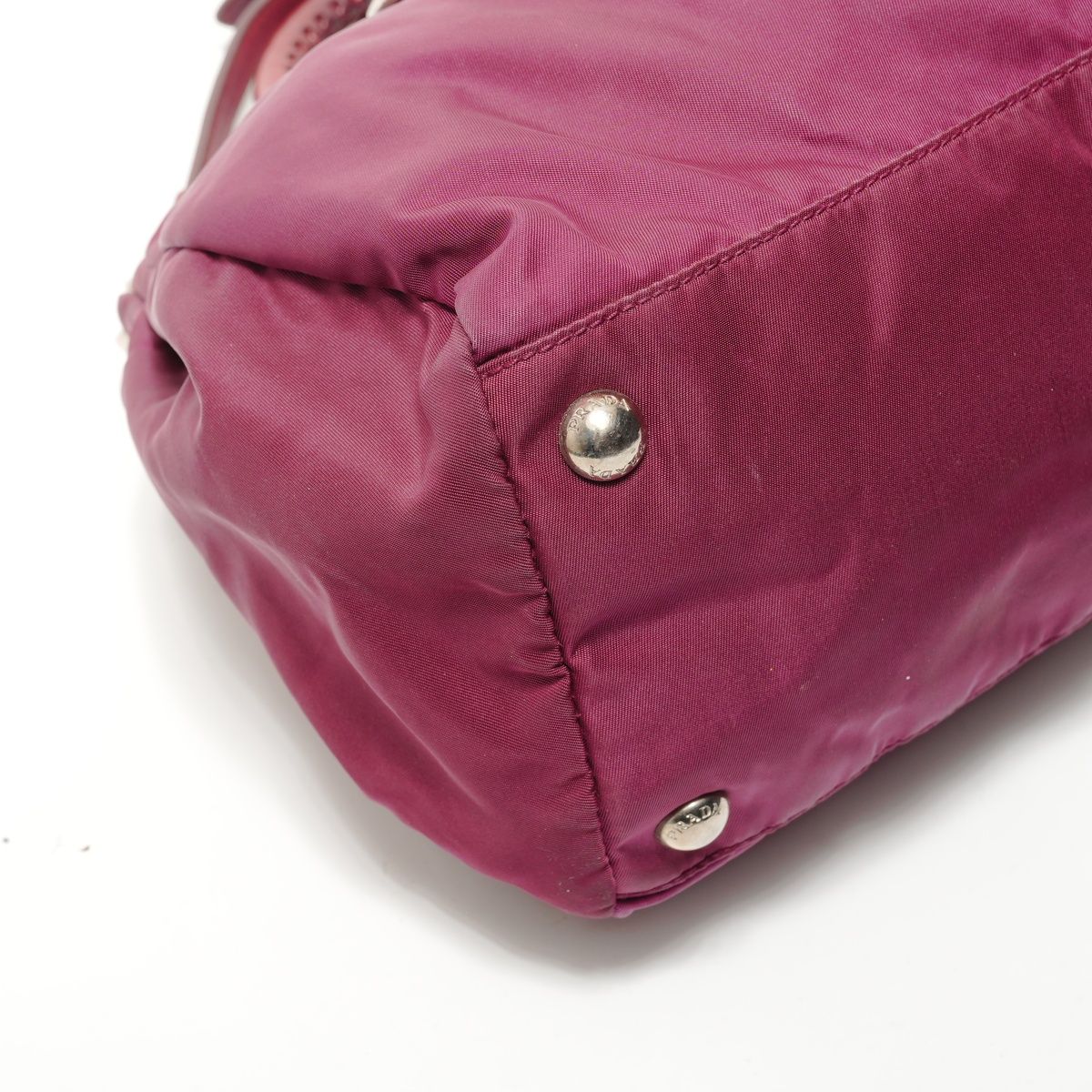 Prada Handbag Logo Nylon 2-Way Burgundy — view 5
