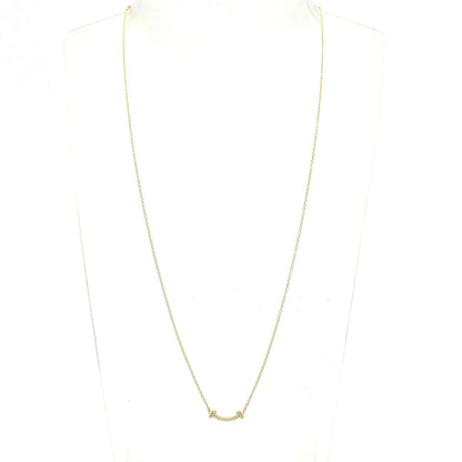 Tiffany & Co Necklace T Smile Pendant 18k Yellow Gold Diamond — view 2