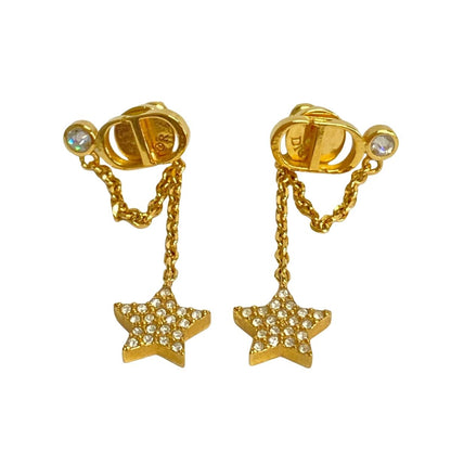 Dior Earrings Petit CD Gold Clear Star