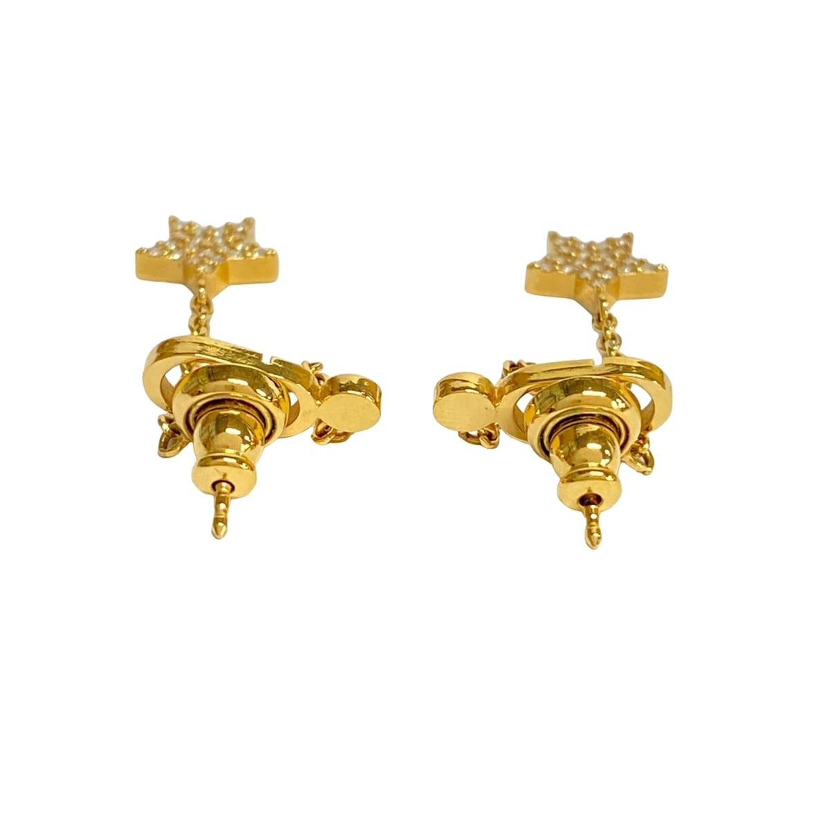 Dior Earrings Petit CD Gold Clear Star — view 2