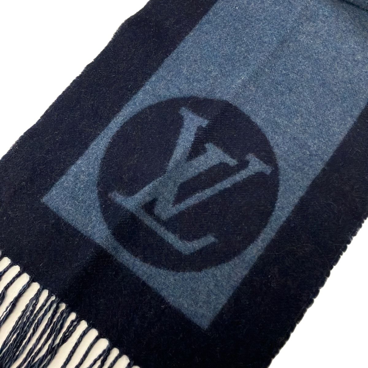 Louis Vuitton Scarf Echarpe Cardiff Blue Wool Angora — view 4
