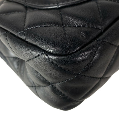 Chanel Shoulder Bag Mini Quilted Black Ruffle Lambskin — view 8