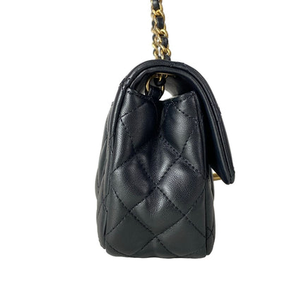 Chanel Shoulder Bag Mini Quilted Black Ruffle Lambskin — view 2