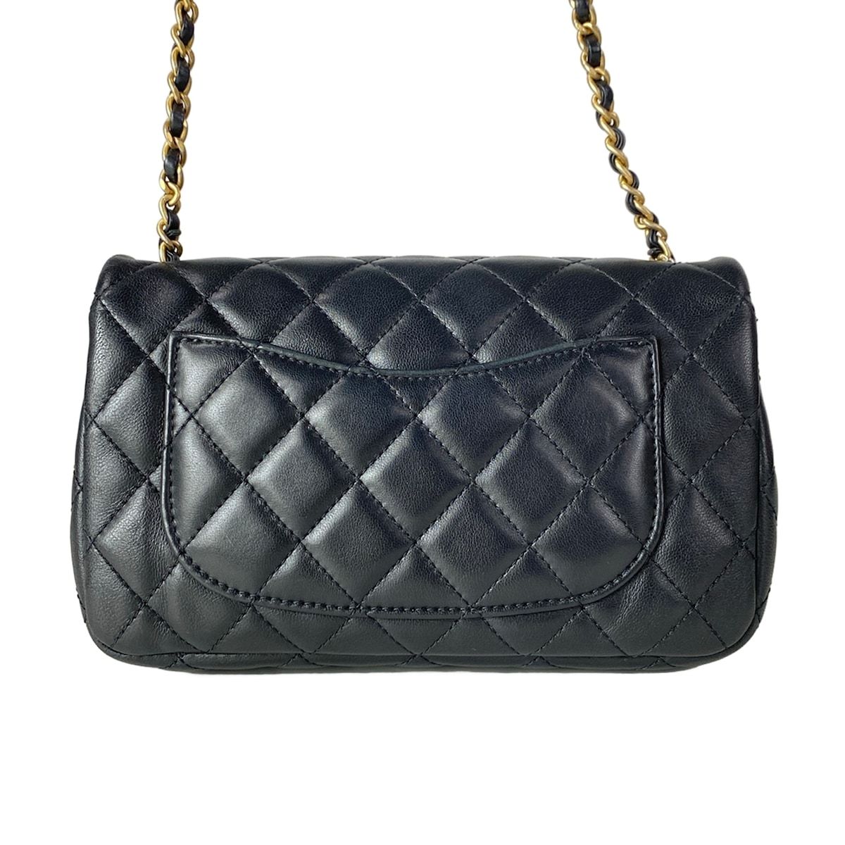 Chanel Shoulder Bag Mini Quilted Black Ruffle Lambskin — view 3