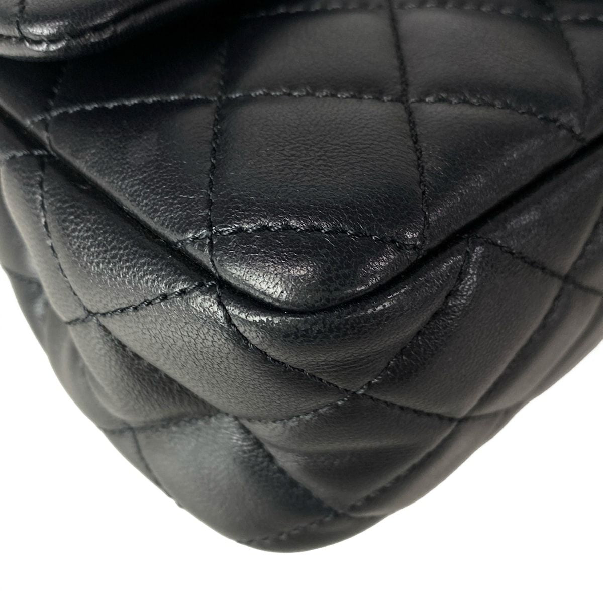 Chanel Shoulder Bag Mini Quilted Black Ruffle Lambskin — view 6