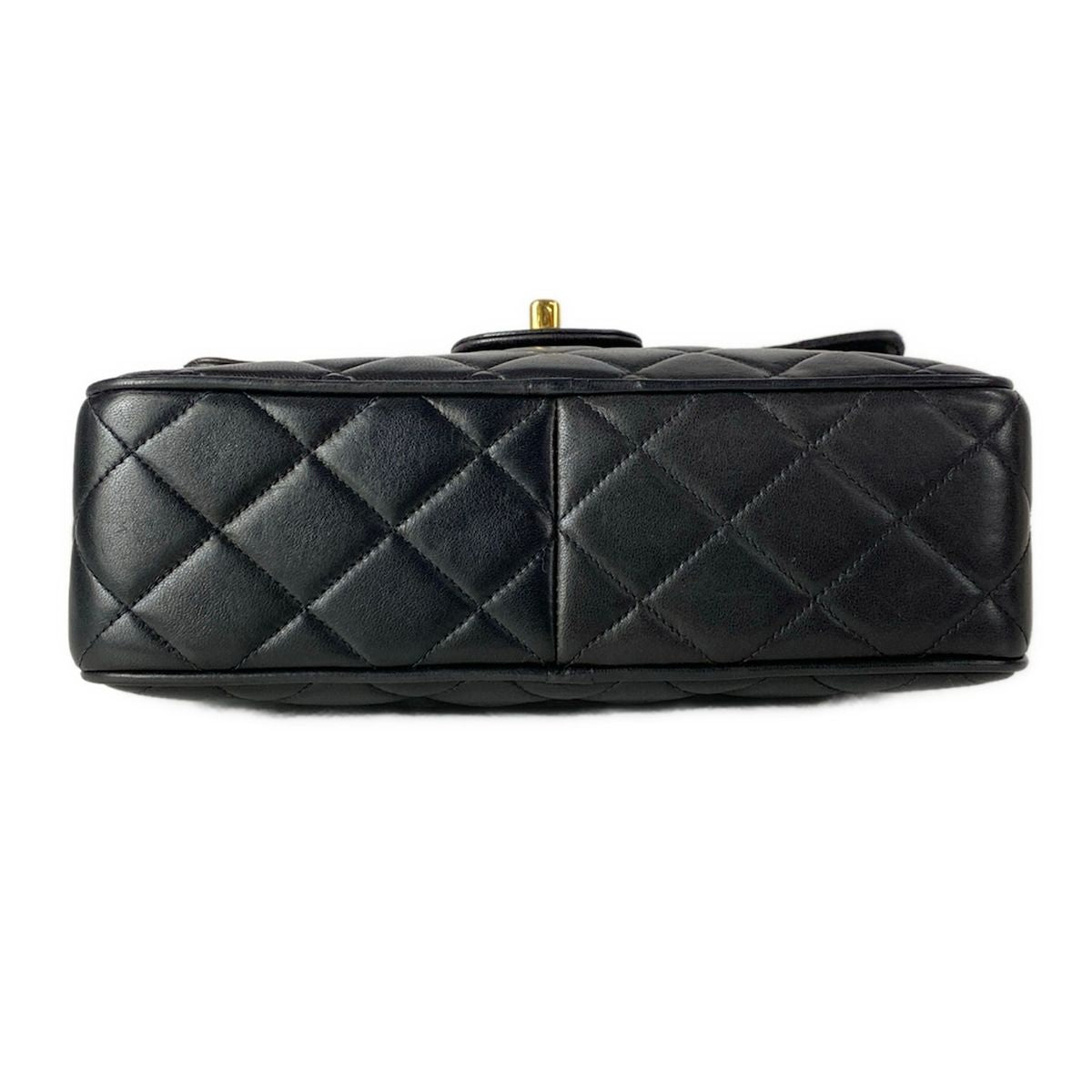 Chanel Shoulder Bag Quilted Black Chain Gold Tassel Flap Pocket Lambskin — view 5