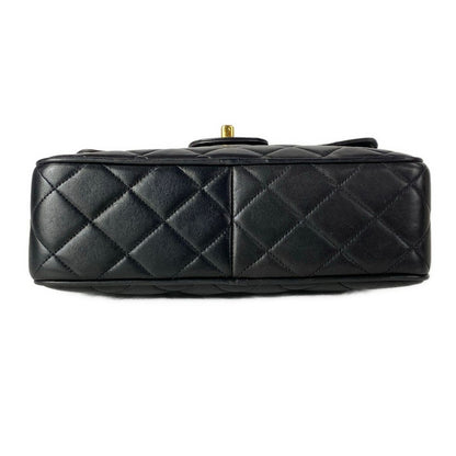 Chanel Shoulder Bag Quilted Black Chain Gold Tassel Flap Pocket Lambskin — view 5