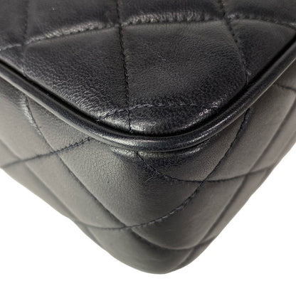 Chanel Shoulder Bag Quilted Black Chain Gold Tassel Flap Pocket Lambskin — view 8