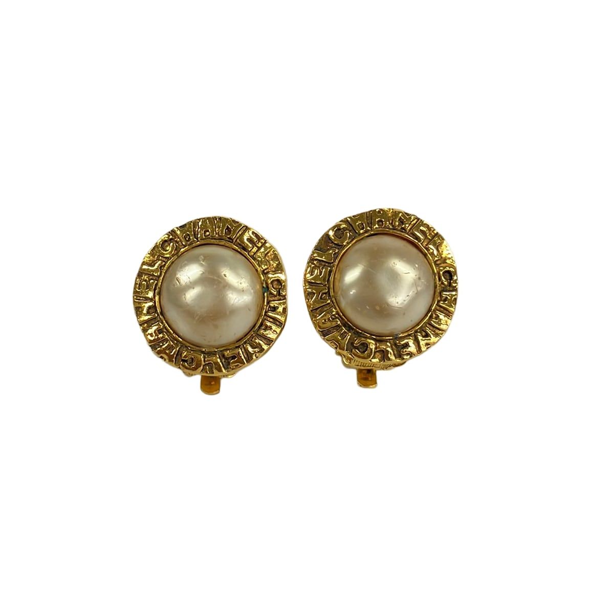 Chanel Earrings Gold Ivory