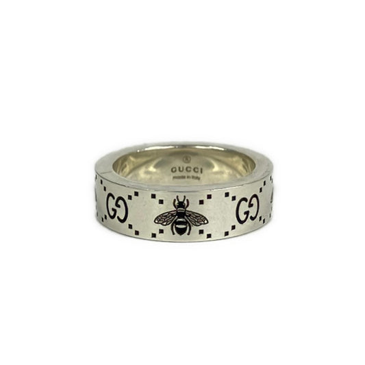 Gucci Ring GG Signature & Bee Silver Bee