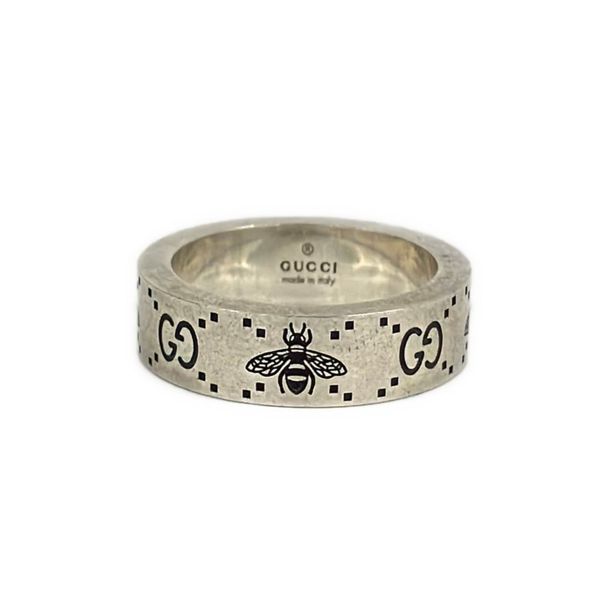 Gucci Ring GG Signature & Bee Silver Bee
