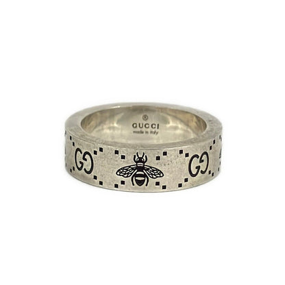 Gucci Ring GG Signature & Bee Silver Bee