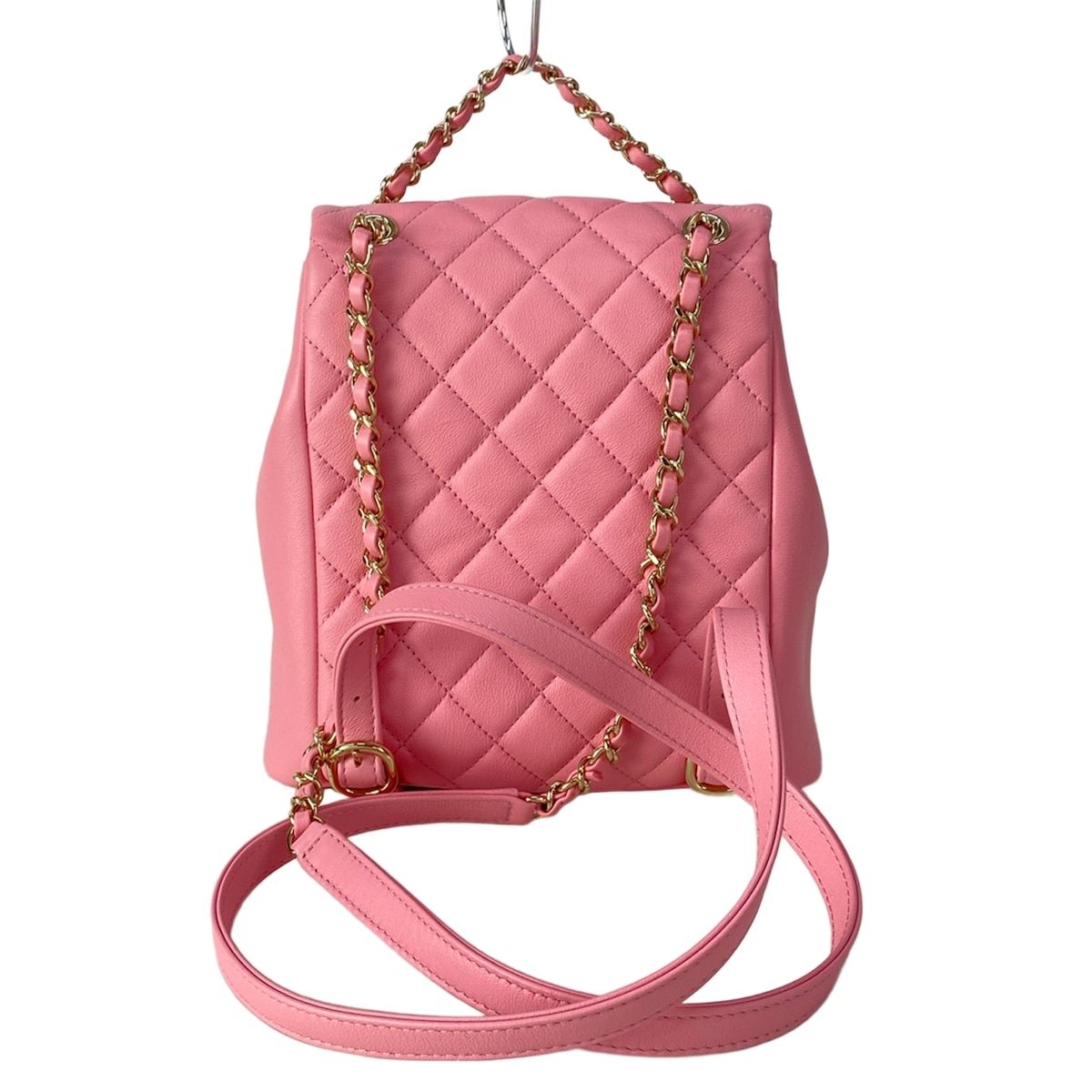 Chanel Backpack Quilted Pink Metal Gold Mini Lambskin — view 3