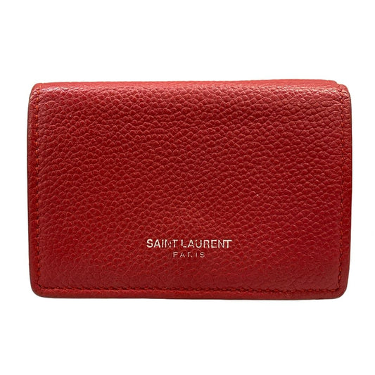 Saint Laurent Paris Trifold Wallet Tiny Red Leather