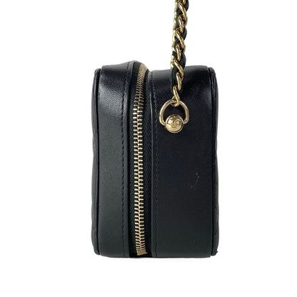 Chanel Shoulder Bag Quilted Mini Black Chain Silver Lambskin — view 4