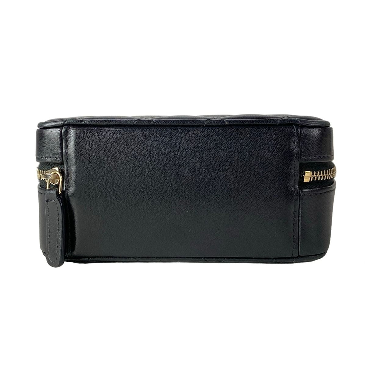 Chanel Shoulder Bag Quilted Mini Black Chain Silver Lambskin — view 5