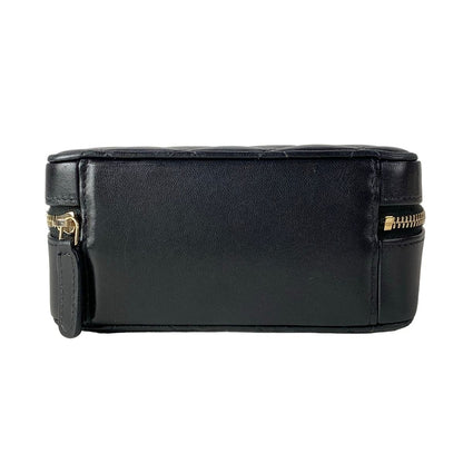Chanel Shoulder Bag Quilted Mini Black Chain Silver Lambskin — view 5
