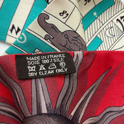 Hermes Scarf Twill Red Ivory Multi — view 3