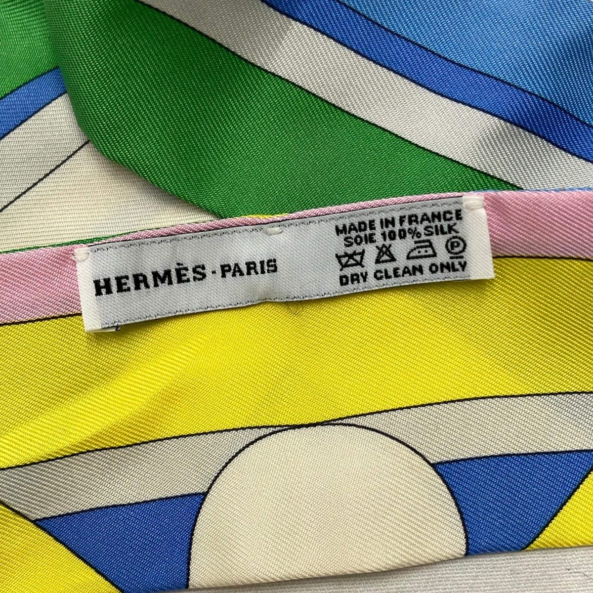 Hermes Scarf Twilly Green Ivory Multi — view 2