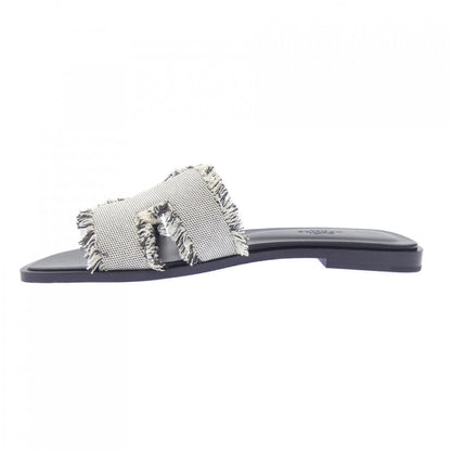 Hermes Oran Toile Fringe Maxi Sandals — view 2