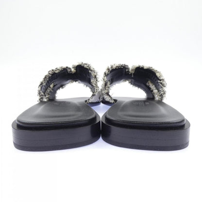 Hermes Oran Toile Fringe Maxi Sandals — view 5