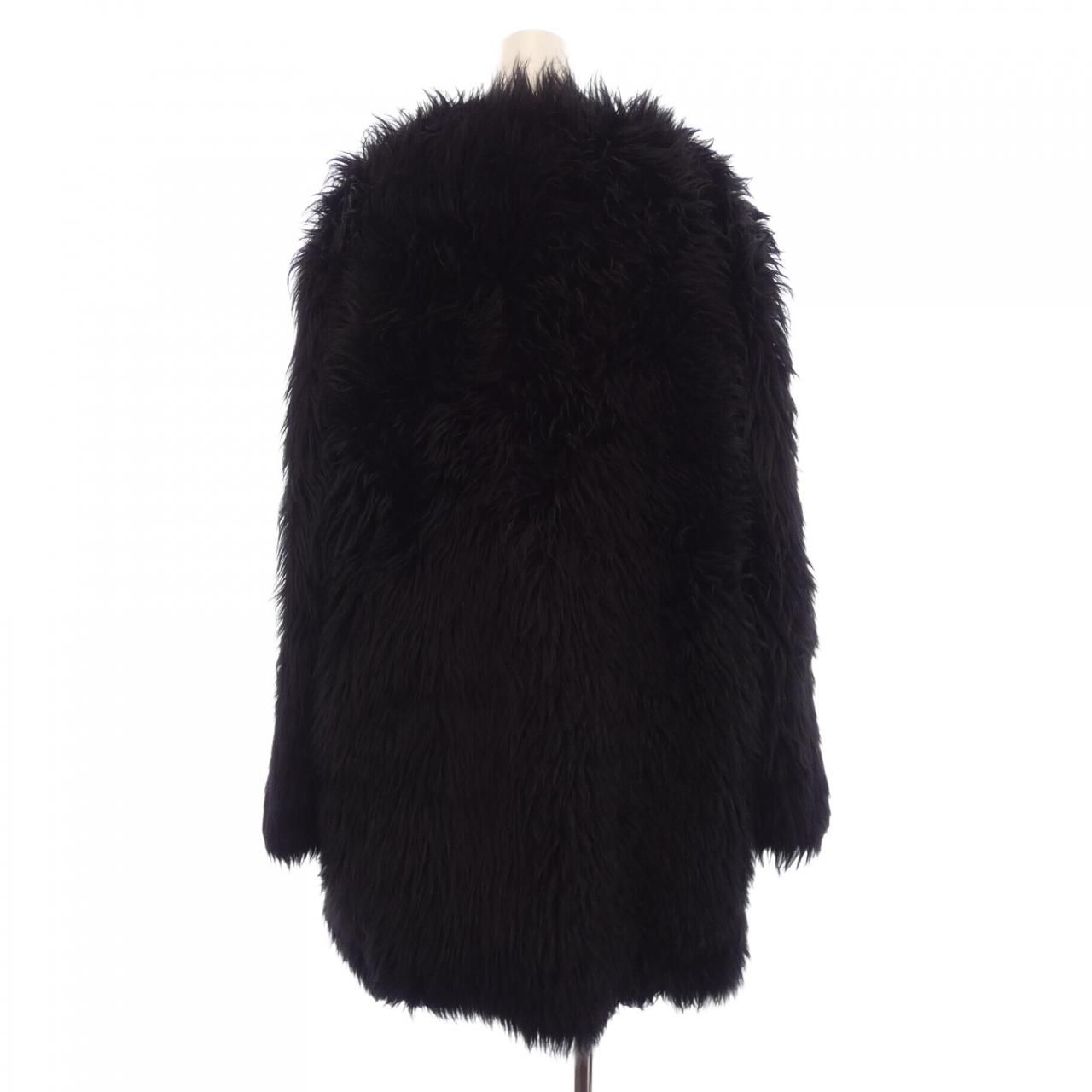 Celine Shearling Coat Black — view 2