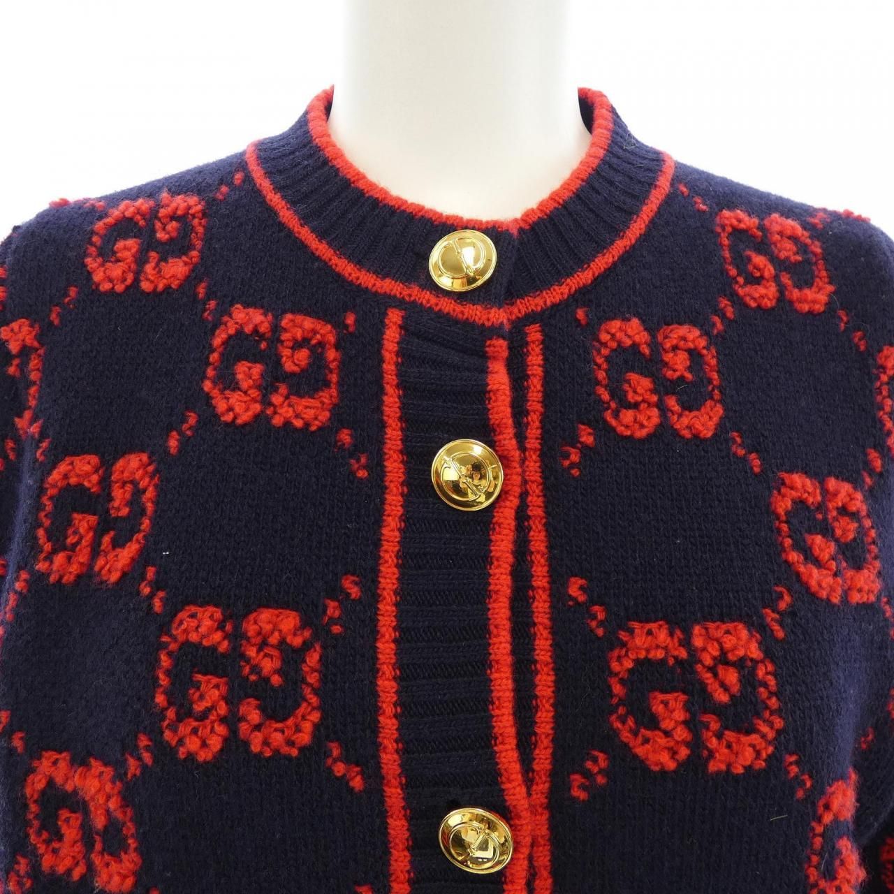 Gucci GG Wool Cles Jacquard Cardigan — view 5