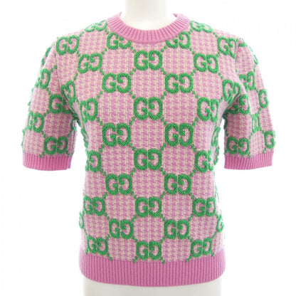 Gucci GG Houndstooth Wool Cles Top Knit Sweater