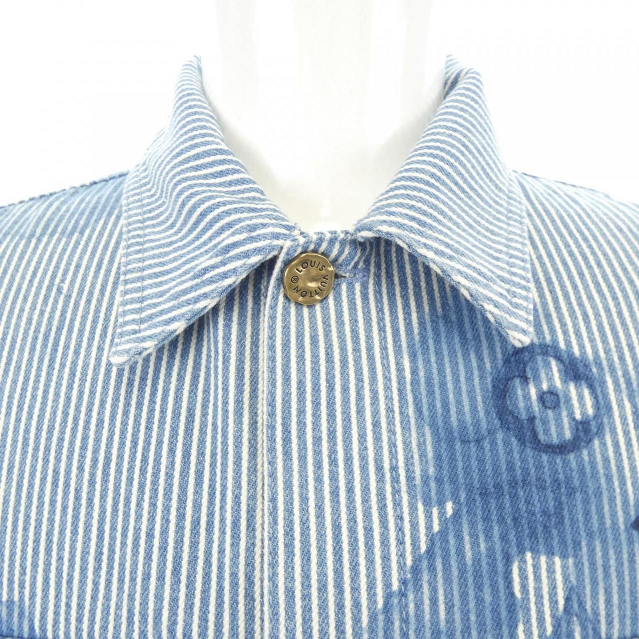 Louis Vuitton Striped Monogram Workwear Denim Jacket — view 5
