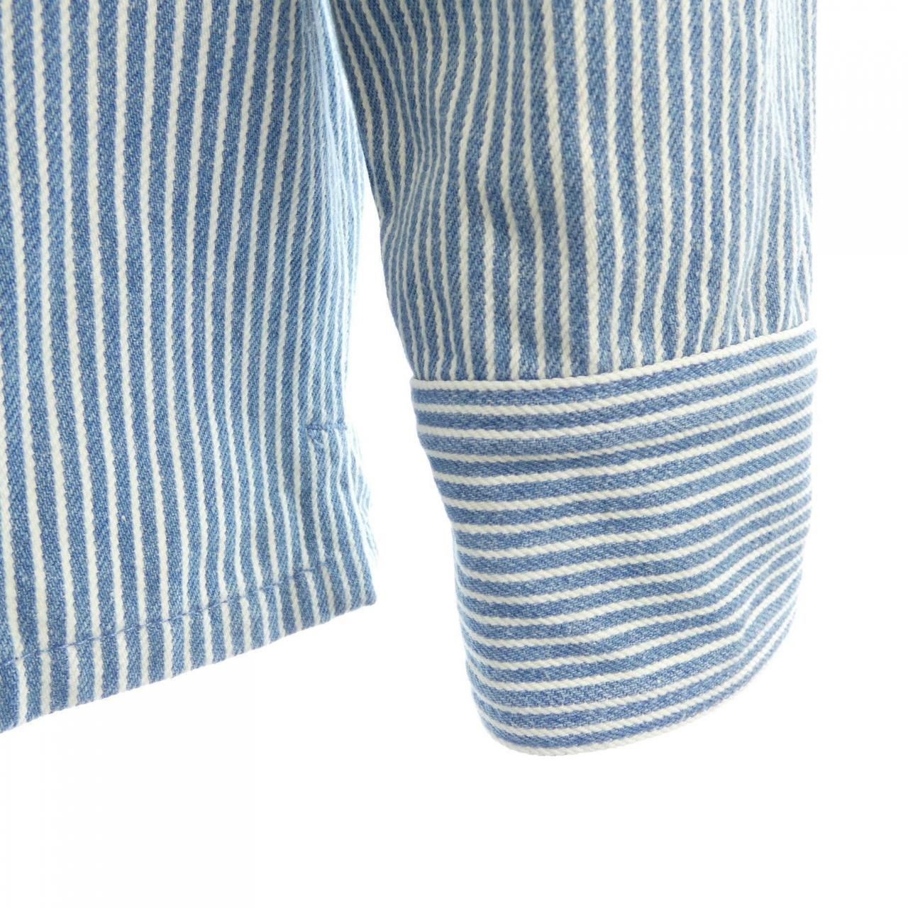 Louis Vuitton Striped Monogram Workwear Denim Jacket — view 6