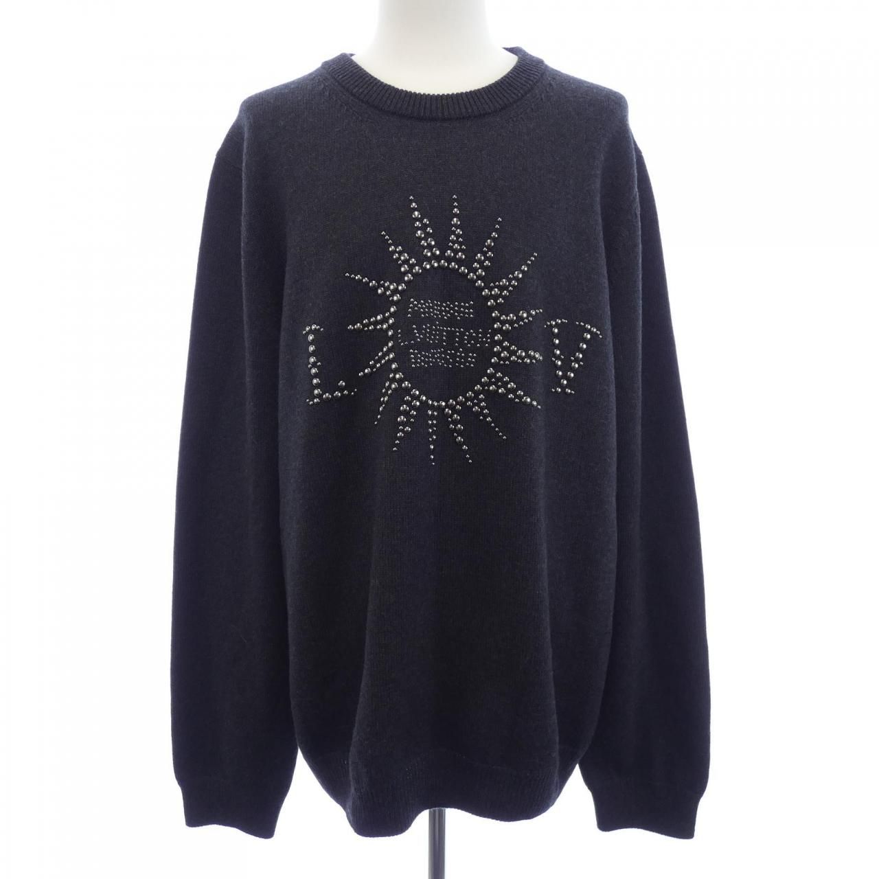 Louis Vuitton Embellished Long Sleeve Merino Wool Crew Neck Knit Sweater