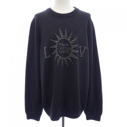 Louis Vuitton Embellished Long Sleeve Merino Wool Crew Neck Knit Sweater