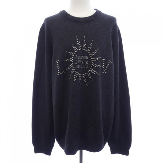 Louis Vuitton Embellished Long Sleeve Merino Wool Crew Neck Knit Sweater
