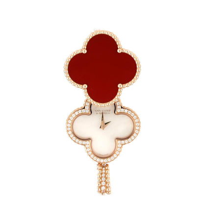 Van Cleef & Arpels Arcane Brush Cles Pendant Watch PG RG Quartz