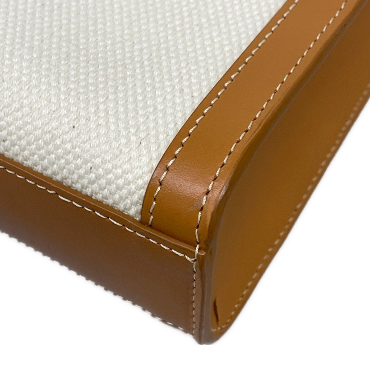 Celine Tote Mini Vertical Cover Ivory Brown Leather — view 6