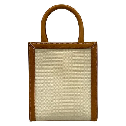 Celine Tote Mini Vertical Cover Ivory Brown Leather — view 3